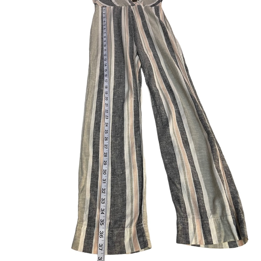 Urban Outfitters Linen striped surplice button Jumpsuit womens size XS - Picture 12 of 16